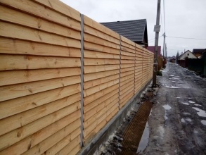 Деревянный забор елочка 150 метров фото в Жилёво
